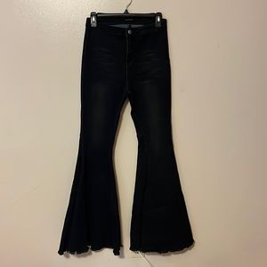 Size 2 Wide-Flare black high waisted jeans